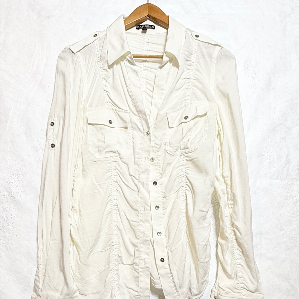 Express White Shirt Jacket